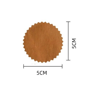 Ronde kraftpapier stickers van 5 cm met gekartelde randen voor DIY-labels en pakjes
