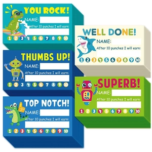 Cartoon Animal Kids Reward Punch Cards For Classroom Behavior Incentive Motivational Goal Cards School Teacher Supplies