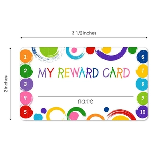3.5x2 inch colorful teacher reward punch cards for student incentive programs