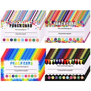 Colorful Classroom Incentive Punch Cards For Student Behavior Goal Tracking Ten Hole Design School Supplies Teacher Reward Card