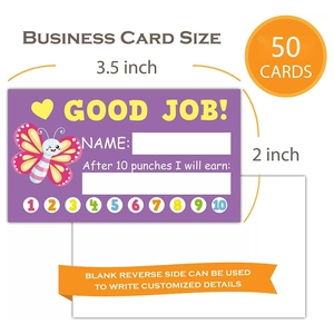 Lot de 50 cartes de récompense papillon violet pour enfants avec texte Good Job 3,5x2