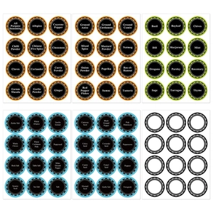 Waterproof PVC Round Kitchen Spice Jar Labels For Pantry Organization Removable Hand Writable Herb Seasoning Label Stickers