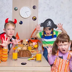 Halloween Sticker Set mit Kürbis und Geist Motiven für Party Süßigkeiten Backen