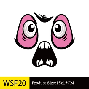 Autocollant de visage de citrouille pour Halloween DIY, taille 15x15 cm au design cartoon