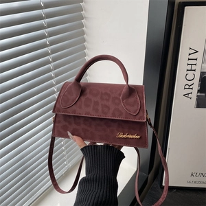 Borsa a Tracolla da Donna in Pelle PU con Stampa Leopardata Borsa a Spalla Quadrata Minimalista con Manico Superiore Elegante Borsa a Mano con Motivo Animale