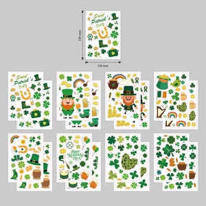 St. Patrick's Day Kleeblatt Aufkleber Glücksklee Leprechaun Goldtopf Irisches Festival Party Dekorationen Scrapbooking Etiketten