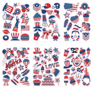 Patriotic American Flag Independence Day Stickers Waterproof DIY Decals Fourth July Celebration Party Home Decor Stickers