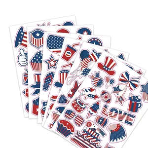 174pcs July 4th American flag stickers with 6 styles of Independence Day themes
