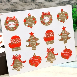 Étiquettes Autocollantes Joyeux Noël Pour Emballage Cadeau Motif Sapin De Noël Gants Autocollants De Scellage Décoration De Fête De Festival