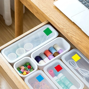 Farbenfrohe 25mm quadratische Aufkleber zur Organisation von Schubladen und Boxen