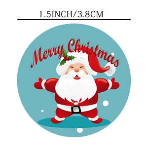Runde Weihnachtsaufkleber 3,8cm mit Weihnachtsmann Motiv für festliche Geschenkverpackung