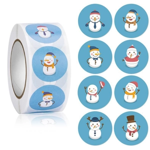Adesivi Sigillanti Rotondi di Natale Babbo Natale Pupazzo di Neve Etichette Decorative per Confezioni Regalo Decorazioni Festive