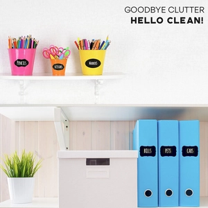 Waterproof PVC blackboard stickers for organizing colorful storage bins and office folders