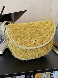 Borsa a Tracolla Vintage in Peluche a Sella per Donna Stampa Leopardata Borsa a Spalla Con Serratura in Metallo Moda Invernale