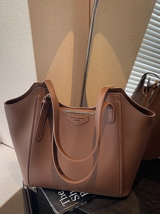 Women Large Capacity Tote Bag Pebbled PU Leather Fashion Commuter Shoulder Bag Handbag Zipper Closure Top Handle Bag