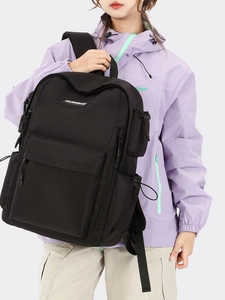 Sac à dos fonctionnel noir de grande capacité avec plusieurs poches pour voyage et école