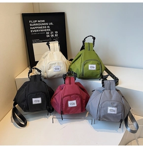 Detailed collection of checkered pyramid sling bags in five stylish versatile colors