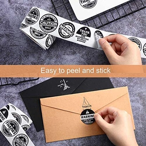 Self-adhesive Thank You and Warning label sticker rolls for shipping and gift packaging