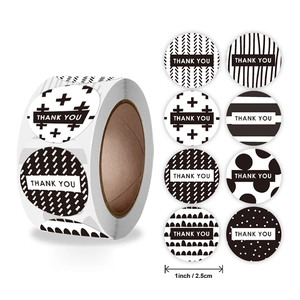 Bedankt Stickers Rol Rond Bloemen Geometrische Patronen Labels Voor Cadeau Envelop Verzegeling Bruiloft Zakelijke Pakket Decoratie