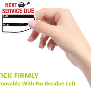 Waterproof car service reminder sticker for next maintenance date and mileage tracking