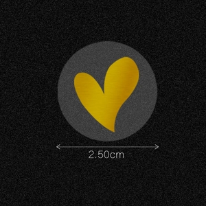 2.5cm round clear gold foil heart stickers for gift packaging and envelope sealing labels