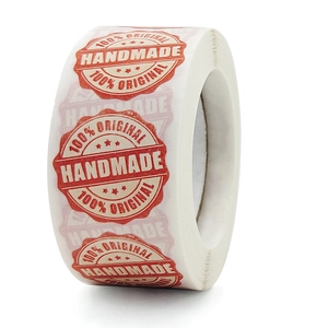 Autocollants en Papier Kraft Ronds Handmade 100 Pour Cent Originaux Étiquettes de Sceau Pour Emballage Cadeau Boulangerie Scrapbooking Décoration