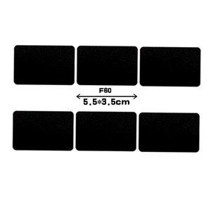 Pack de 6 etiquetas adhesivas de PVC negro impermeable, tamaño de 5,5x3,5cm por pieza