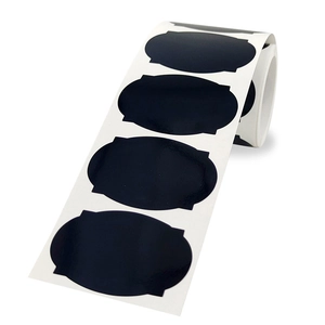 Waterproof oval chalkboard stickers on a roll for kitchen jars and labels