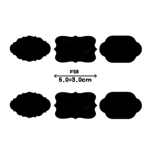 Set of 6 waterproof PVC chalkboard labels in 3 fancy shapes for pantry jars, 5x3cm each