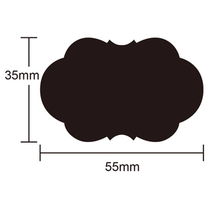Waterproof black PVC chalkboard stickers 55x35mm fancy edge labels for item identification