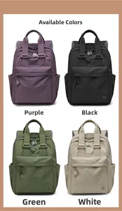 Detailed grid view showing four colors of lightweight nylon travel backpacks for women
