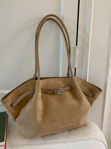 Vintage Wildlederimitat Tote Bag Mit Großer Kapazität Für Damen Mode Pendler Falten Umhängetasche Lässige Einkaufstasche PU Handtasche