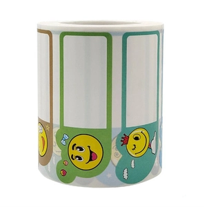 Waterproof cartoon rabbit smiley face stickers for kids name tags and food storage labels