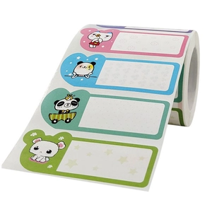Cartoon Animals Smiley Face Waterproof Name Labels Hand-written Stickers For Kids School Stationery Food Storage Marking
