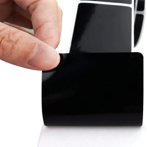 Étiquettes autocollantes rectangulaires noires en PVC pour bocaux et bouteilles