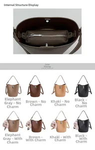 Mise en page montrant la poche zippée et les coloris des sacs seaux grainés