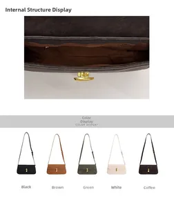 Détails du sac sous le bras minimaliste avec poches internes et plusieurs coloris
