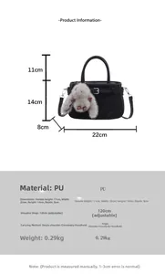 Specifiche dettagliate delle dimensioni per la borsa vintage nera in PU con ciondolo