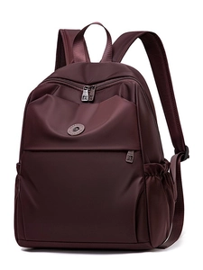 Deep burgundy waterproof oxford cloth backpack with spacious compartments for women