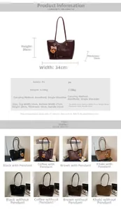 Detailed view of large capacity vintage oil wax PU leather tote bag in four classic colors