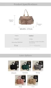 Spécifications détaillées et guide des couleurs du sac à main en velours côtelé