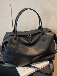 Women Large Capacity Tote Bag PU Leather Handbag Casual Travel Luggage Shoulder Bag For Daily Commute Urban Vintage Style