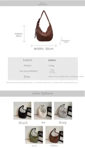 Detailed size parameters and color options for the quilted crossbody puffer bag