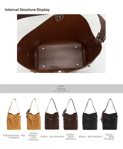 Detail view of large capacity vintage tote bag interior and multiple color options