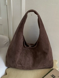 Sac à Épaule Femme Rétro Minimaliste Texture Daim PU Grande Capacité Mode Sac Cabas Hobo pour Navettage Quotidien Bureau Travail Main