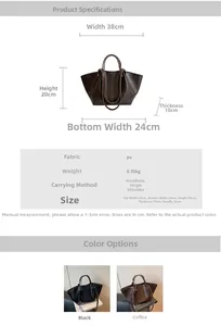 Spécifications détaillées de taille pour le grand sac fourre-tout en cuir PU hiver