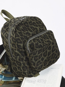 Zaino alla Moda con Stampa Leopardata e Mimetica Grande Capacità in Nylon Casual per Scuola e Outdoor Uomo Donna Studente