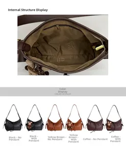 Détails intérieurs du grand sac cabas avec poches zippées et options de couleurs