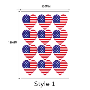 Stickervel van 130x180mm met 12 Amerikaanse vlagharten voor Onafhankelijkheidsdag