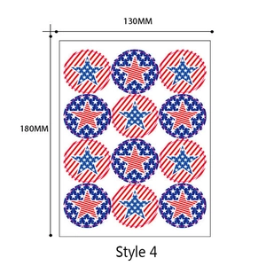 Stijl 4 USA Onafhankelijkheidsdag stickers met sterren en strepen vlagpatroon
